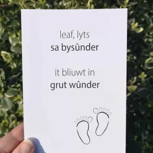 Wenskaart - leaf, lyts sa bysûnder