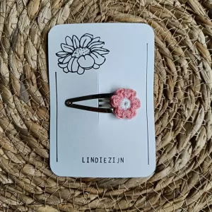 Haarspeldje Daisy wit roze