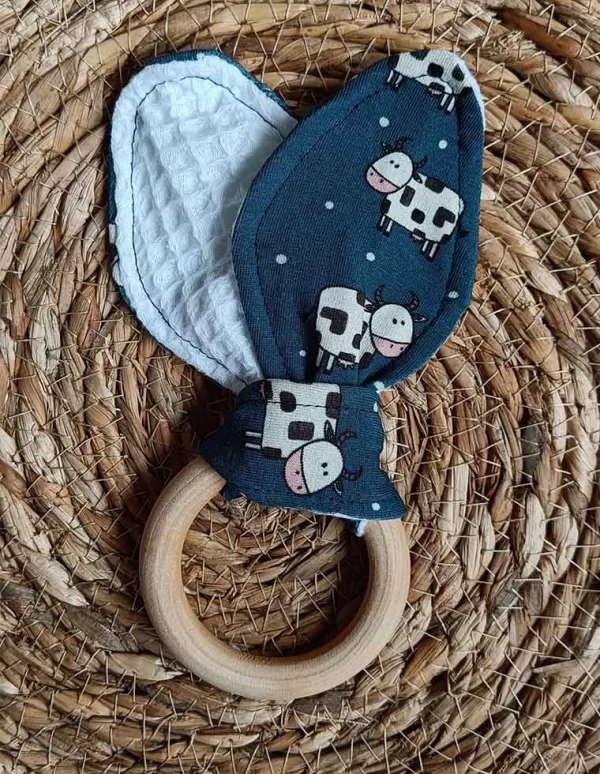 Bijtring koe blauw