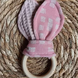 Bijtring roze streepjes