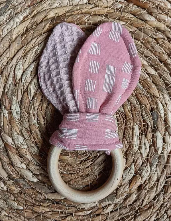 Bijtring roze streepjes