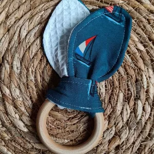Bijtring zeilboot blauw