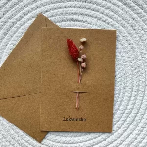Droogbloemen kaart lokwinske rood