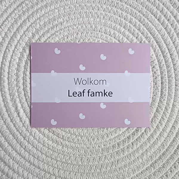 Kaart wolkom famke